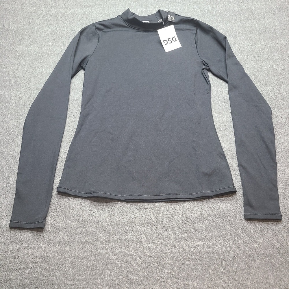 DSG Mock Neck Top Womens S Black NEW Cold Weather‎ Compression Thumbholes